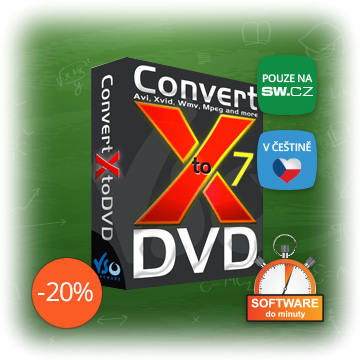 VSO ConvertXtoDVD 7 ConvertXtoDVD je kvalitní video konvertor včetně možnosti následného vypálení na DVD. Pomocí několika kliků zazálohujete film, který můžete přehrát na DVD přehrávači včetně menu, kapitol a titulků.
