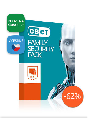 ESET Family Security Pack je zvýhodněné rodinné balení, které poskytuje ochranu až 3 stanic programem ESET Smart Security nebo ESET NOD32 Antivirus a také ochranu 3 chytrých telefonů s operačním systémem Android, Windows Mobile nebo Symbian pomocí programu ESET Mobile Security. Oproti samostatně zakoupeným licencím tedy ušetříte až 55 %!