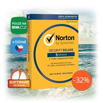 Norton Security CZ, až pro 5 zařízení na 1 rok, ESD