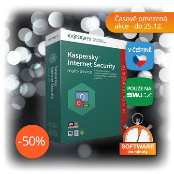 Kaspersky Internet Security na 1 zařízení s vánoční slevou 50 % právě teď